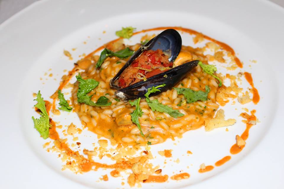 "RISOTTO MUSSELS MANTECATO GARLIC AND OIL"